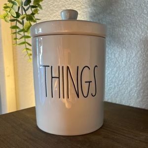 Rae Dunn by Magenta “things” ceramic canister